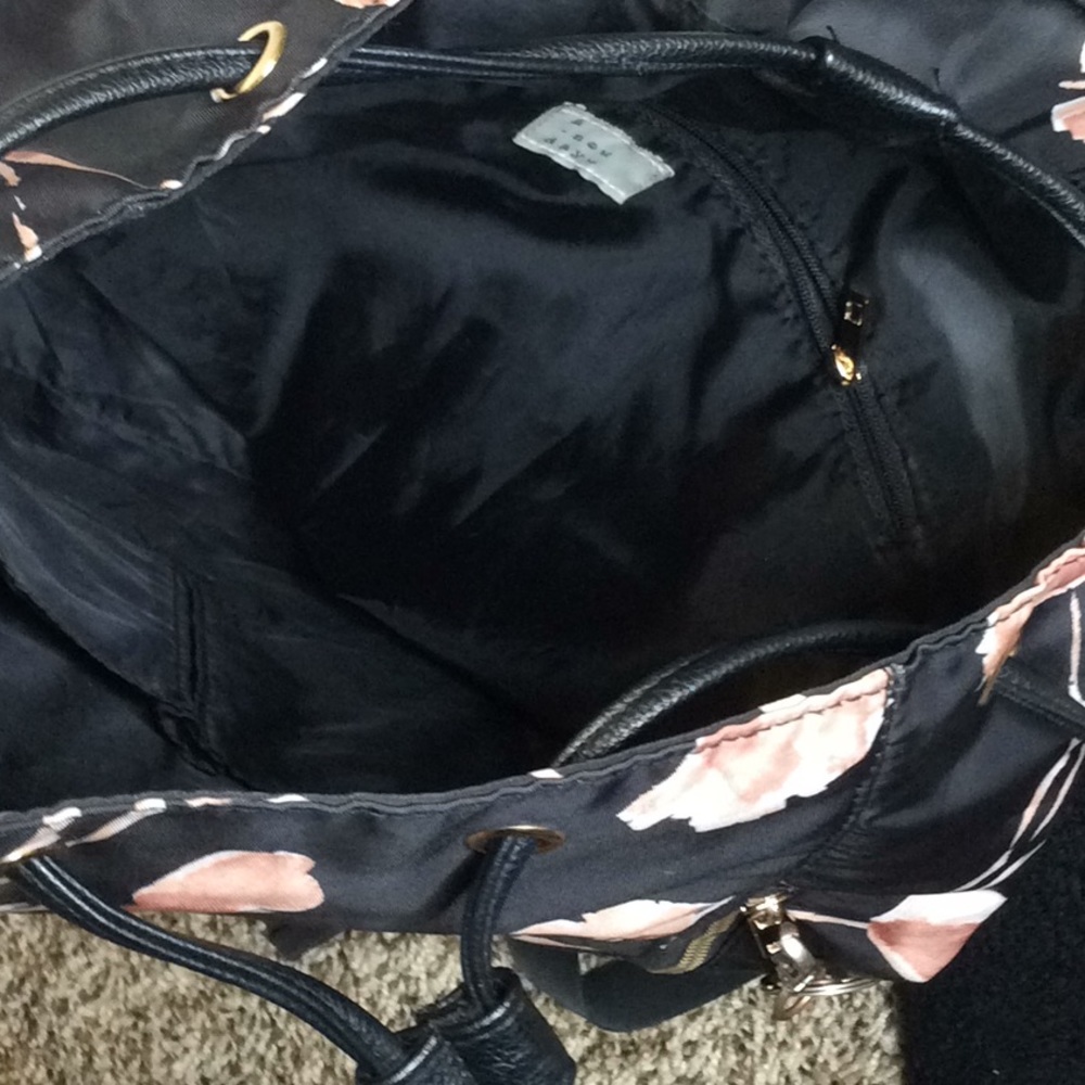 A New Day Black/Pink Flower Backpack - Picture 11 of 12